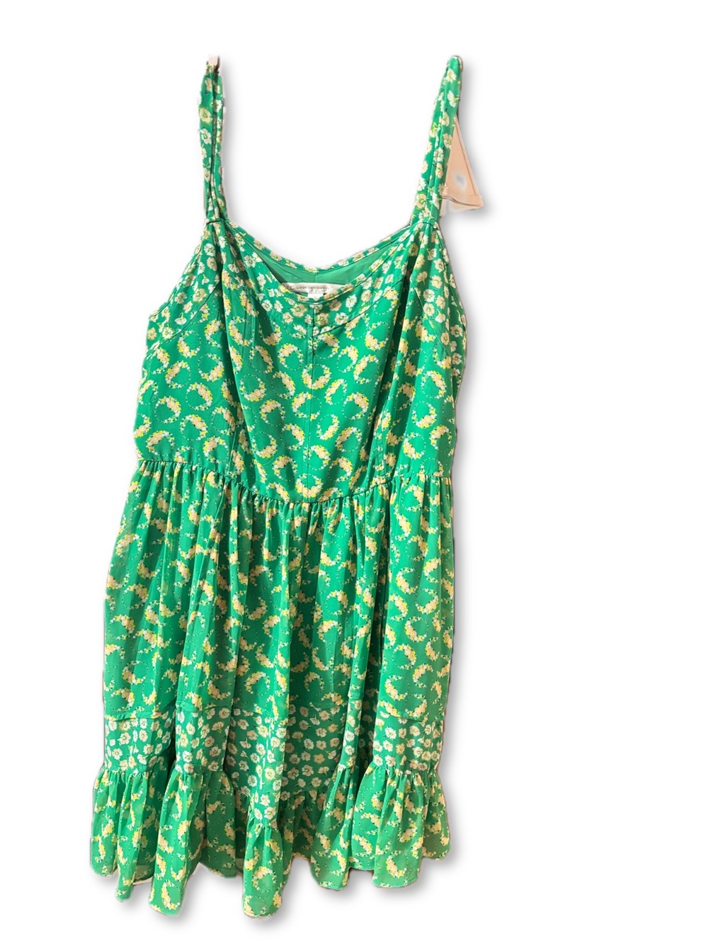 LC Lauren Conrad Green Dress with Pink and Yellow Floral Print